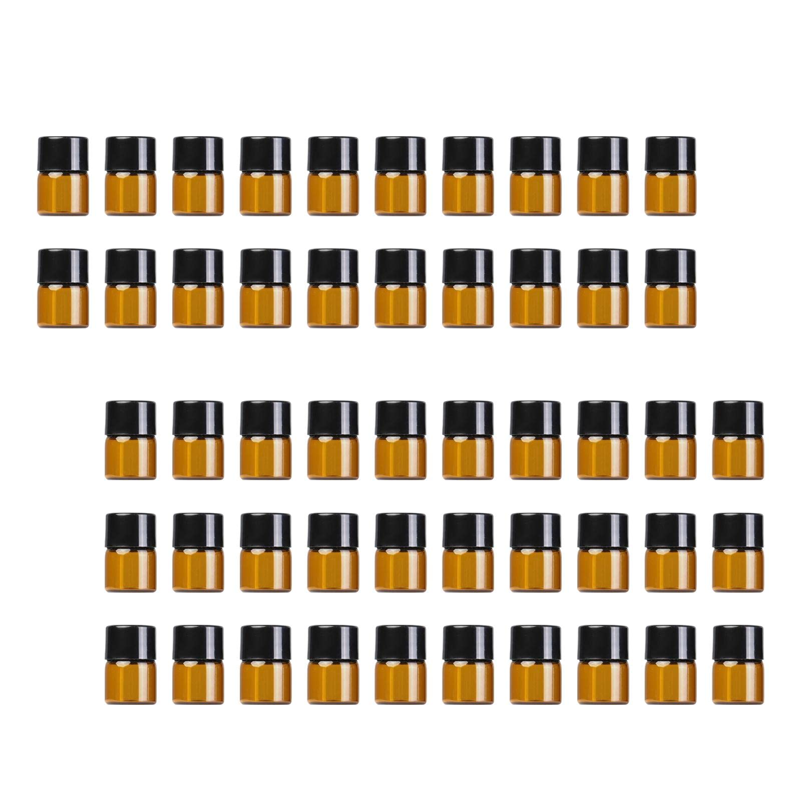 Juego de 50 botellas de cristal recargables duraderas para muestras de fragancias de 1 ml