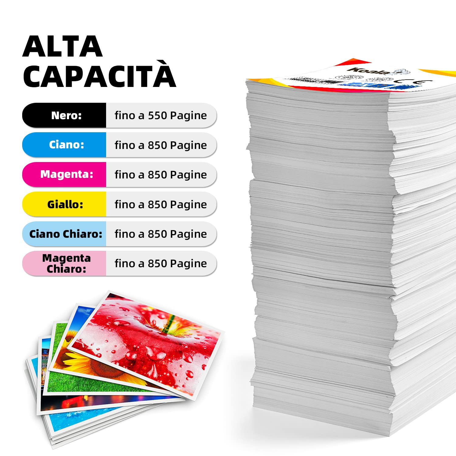 Koala Cartuccia d'inchiostro Compatibili per Epson 378 XL 378XL Multipack per Expression Photo XP-8500 XP-8505 XP-8600 XP-8000 XP-8005 XP-8700 XP-8605 Stampante, Pacco din 7