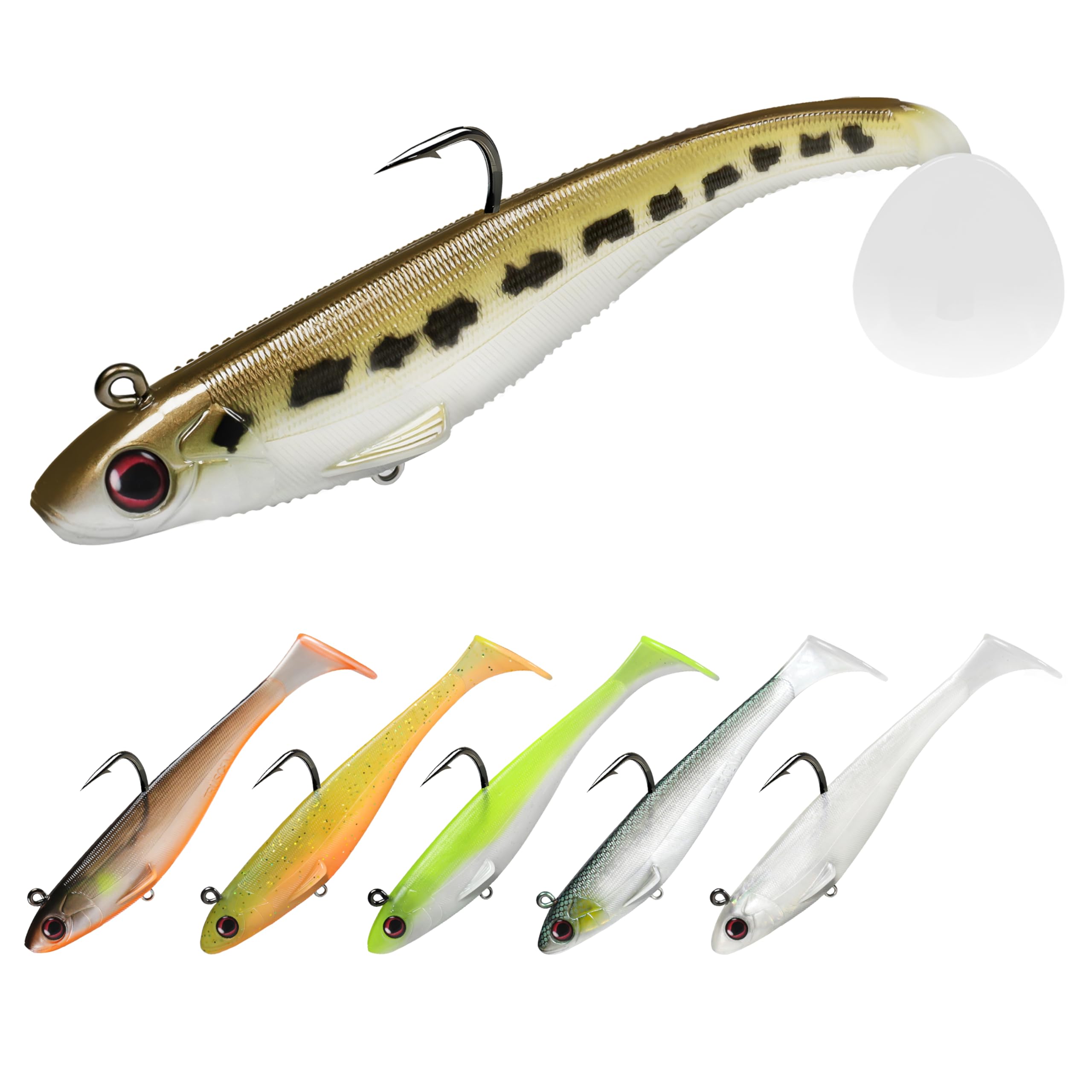 TRUSCEND Rubber Fish Fishing Lures for Trout, Walleye & Bass, Artificial Lures, Fishing Gifts for Men, Jigs Head with BKK/VMC Hooks — image 1