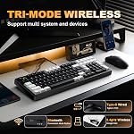 YUNZII AL98 QMK/VIA Clavier de jeu mécanique sans fil, en aluminium complet, BT/2.4G/USB-C, support d'étanchéité prélude à chaud 1800 La disposition, RGB Backlit pour Win/Mac (Noir, Lait V2 Interrupteur)