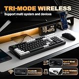 YUNZII AL98 QMK/VIA Wireless Mechanical Gaming Keyboard, Full Aluminum, BT/2.4G/USB-C, Pre-Lubed Hot Swappable Linear Switches Gasket Mount 1800 Layout (Black, Milk V2 Switch) - 3