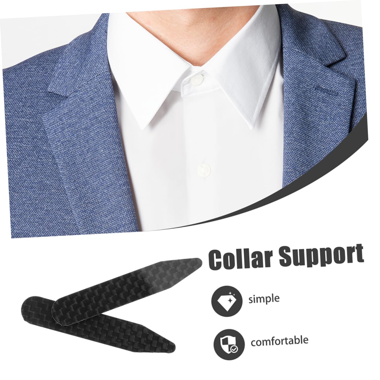 GLSTOY Men's Shirt Collar Stays 2 Pair Collar Collar Inserts for Dress Shirts Suit Collar Holders