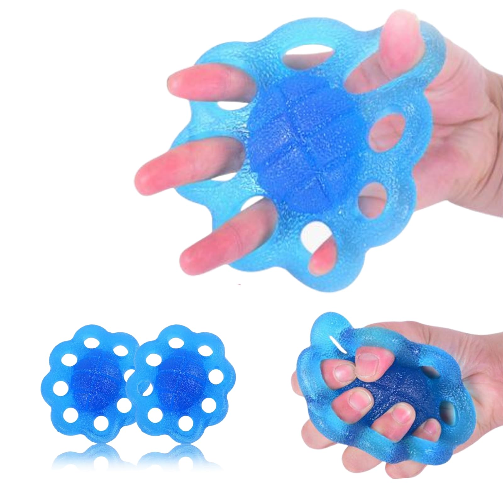 DEEYOTA Finger Exerciser and Hand Strengthener Rehab,Exercise Squeeze Ball for Hands,Grip Exerciser Hand Strengthener(2 Pcs)