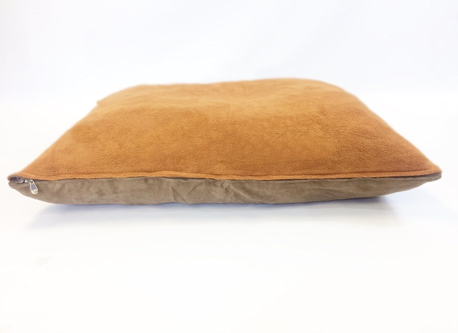 MicroCushion Waterproof Memory Foam Dog Bed with Removable Zippered Canvas Cover, High Density Foam & Poly Fiber Pillow for Small, Medium & Large Dogs (Fleece Brown, M, Medium, Med, 36x29)