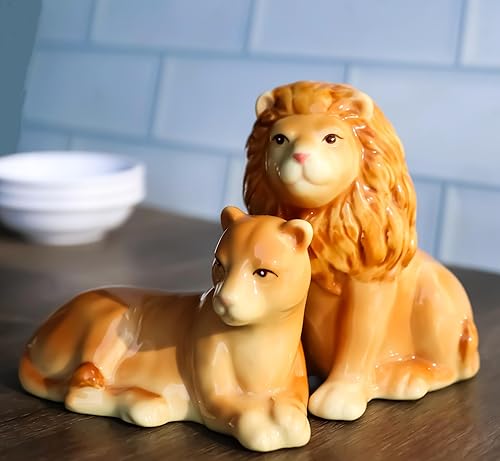 Miniatura 8 de Ebros Gift Safari Pride King Lion and Lioness - Juego de figuras coleccionables de cerámica de 3 pulgadas de largo, sabana gigante, gatos, reino