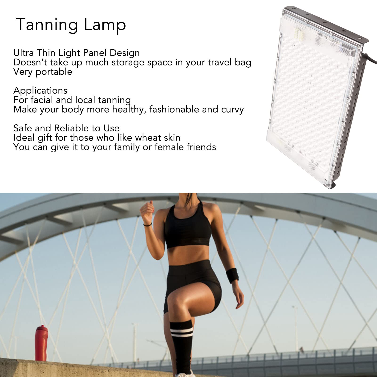 192 LED Lmpara de Bronceado de 100 W con luz Azul Completa, ngulo Ajustable 460 NM Lmparas de Bronceado porttiles para el hogar Luces Lmpara Solar para Cara