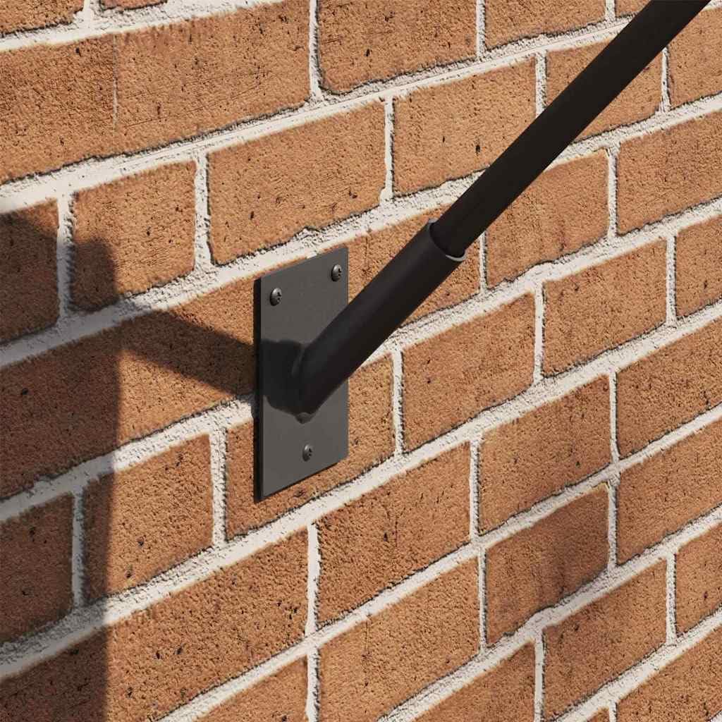 Fahnenhalter Schwarz Stahl Wandhalterung für Fahnenmasten bis 21 mm, 10,5 x 7,5 x 0,25 cm, rostbeständig für Balkon, Garten, Terrasse, Innen und Außenbereich