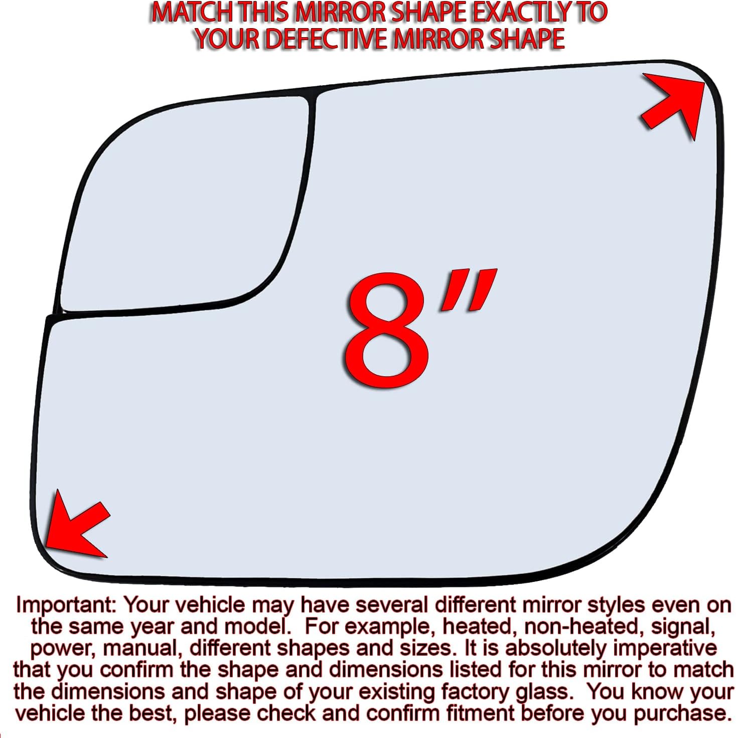 Driver Side Mirror Glass Replacement For 2011-2019 Ford Explorer, 2013-2021 Ford Police Interceptor Left Door Mirrors Flat Non-Heated BB5Z17K707L BB5Z17K707M