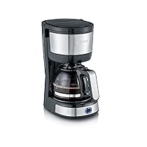 SEVERIN Macchina Caffè Americano, 0,5 Litri, 750W, Filtro Permanente Lavabile, Piastra Riscaldante, Spegnimento Automatico, 19,5 x 14,0 x 27,0 cm, Nero, Inox – KA 4808