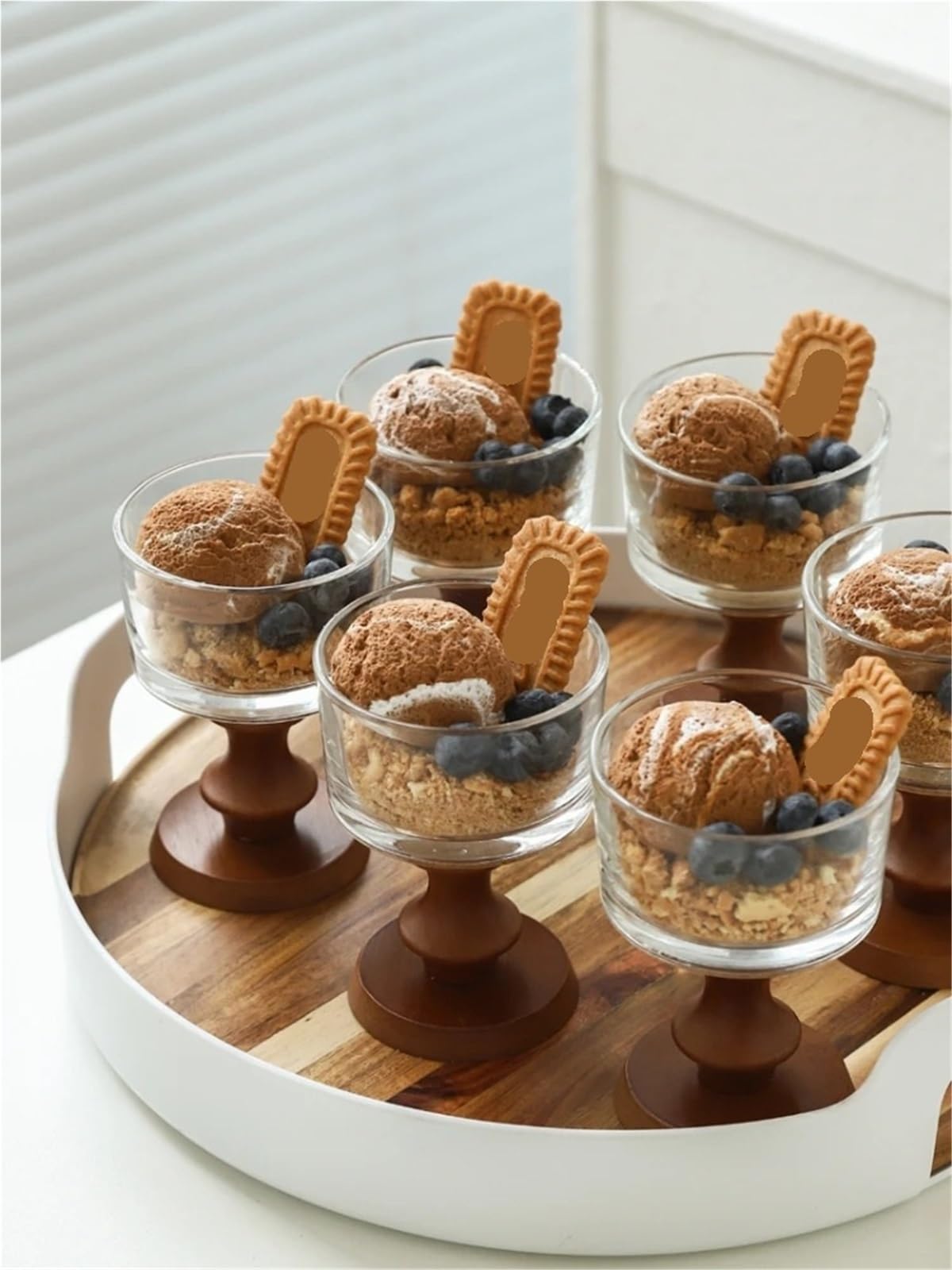 Coppe Gelato 2 Tazze di Mousse, Tavolo da Dessert, Torta, budino, Tazza di Vetro Trasparente Alta, Yogurt alla Frutta, Tazza di Gelato, insalatiera per Dessert(Gray4)