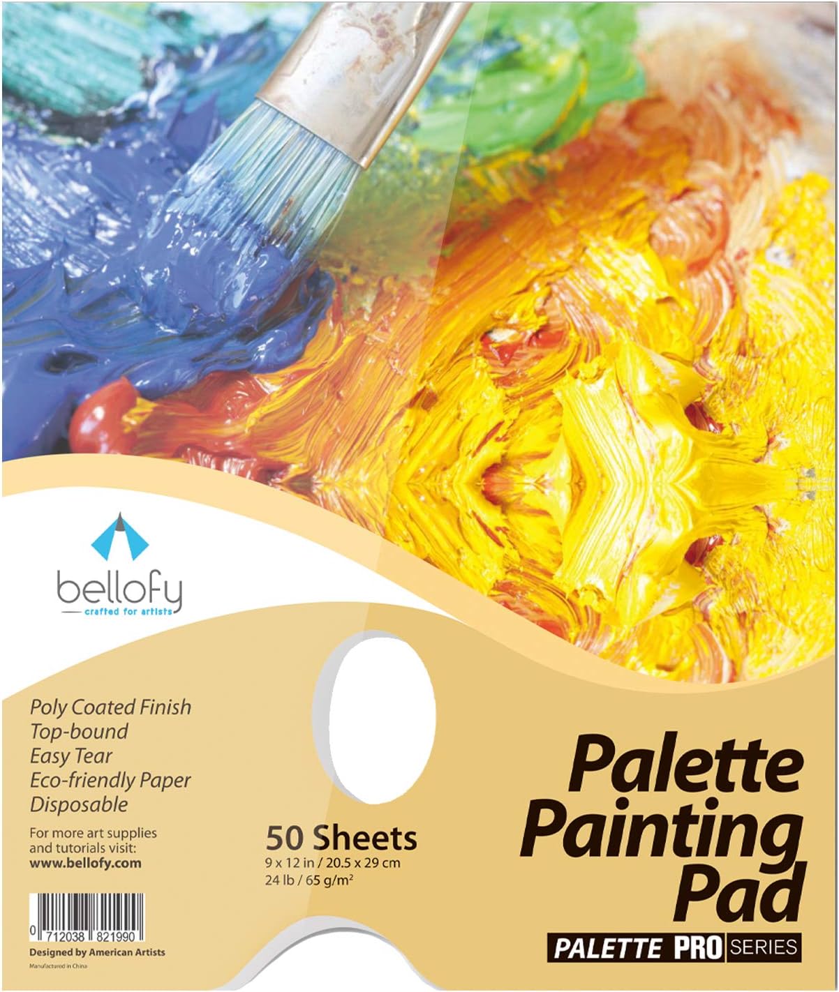 Bellofy Palette Paper Painting Pad Disposable Acrylic Oil Paint Palette 50 Sheets