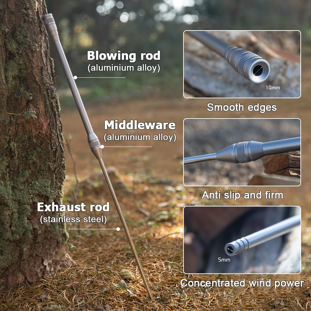 Feu Souffleur Poêle De Poche Briquet Camping Outils Cheminée