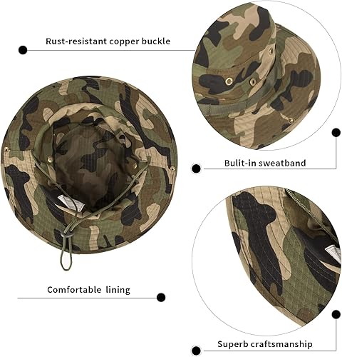 Miniatura 3 de Sombreros de sol para hombres y mujeres, sombrero de cubo UPF 50+, sombrero Boonie plegable, protección UV, senderismo, playa, pesca, safari