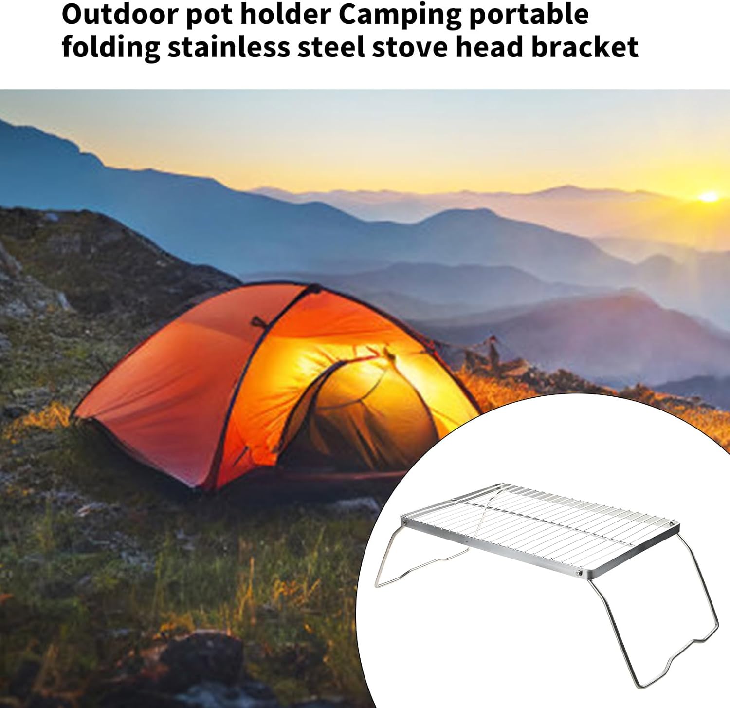 Outdoor Camping Grate Practical Stainless Steels With Legs And Carry Bag Outdoor Grilling Cooking Folding Cookware Base