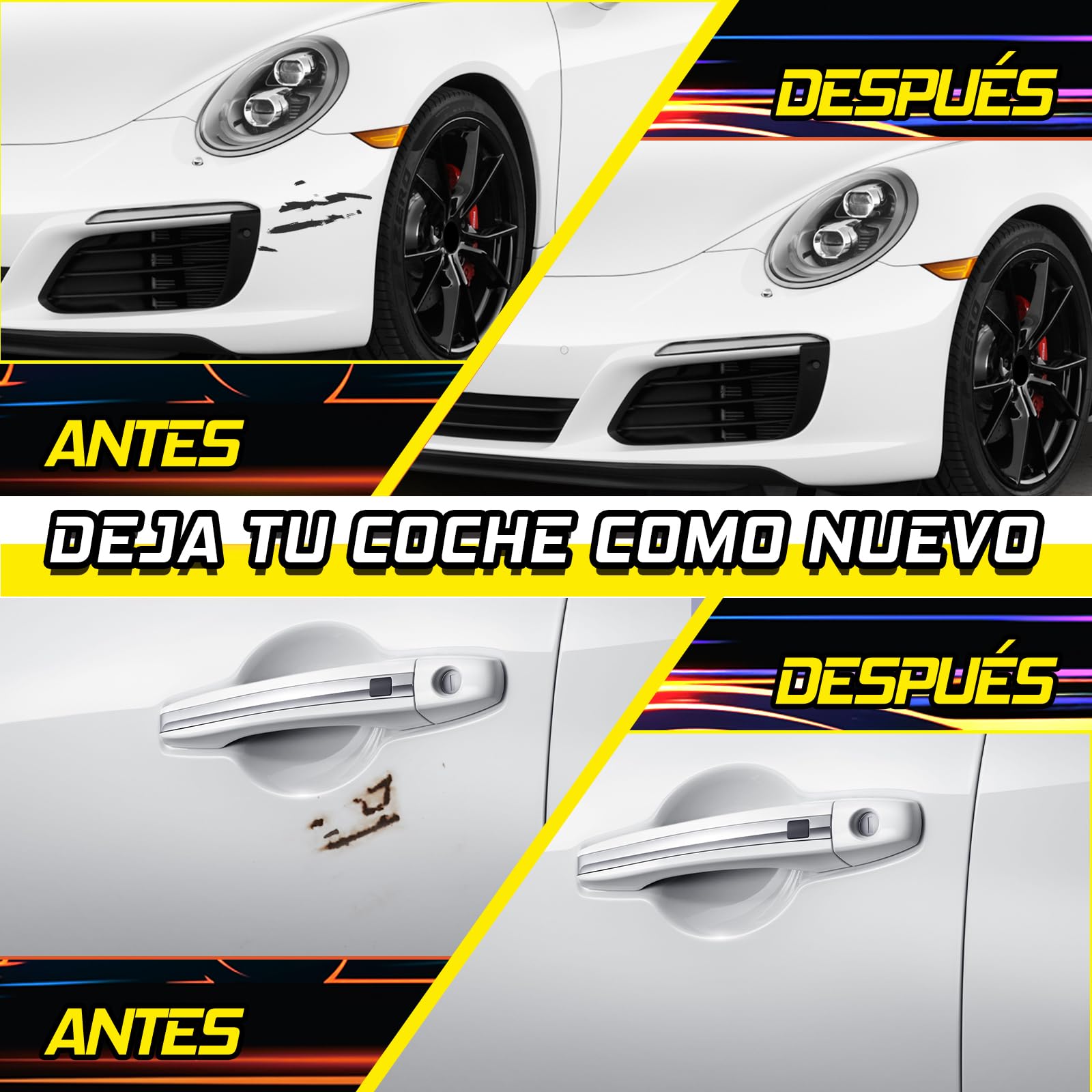 prowithlin Reparador de Reparador Arañazos Coche, Reparador de Arañazos Coche, Bolígrafo de Pintura para Coche Dos en Uno, Rápida Reparación de Arañazos en Coches (Blanco, 2x20ml) — view 3
