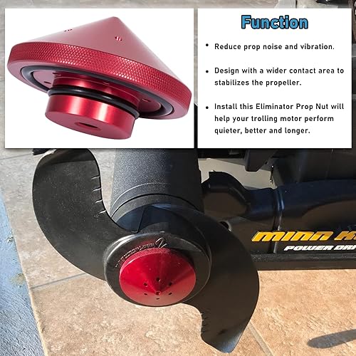 Miniatura 5 de Eliminador de motor de arrastre para tuercas de aluminio ajuste personalizado para modelos MinnKota de 80, 101 y 112 libras (GFEL-MK-BK-DP).