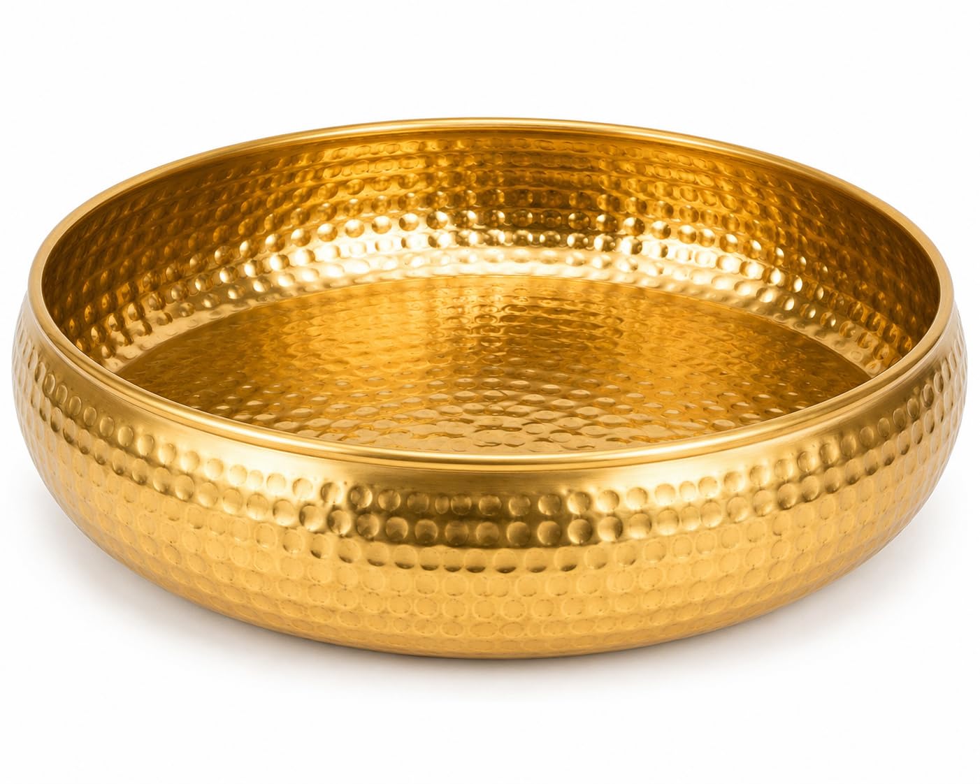 Hammered Iron Metal Decorative Bowl with Golden Finish, 12 Inch Large Urli Bowl for Home Décor, Floating Flowers & Tea Light Candles, Center Table Diwal Decor & Festive Gifting-image-42