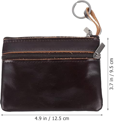 Miniatura 3 de OSALADI Cartera de mano para hombre, monedero, tarjetero, diseño de cremallera, cartera corta, Coffee, 12.5X9.5X0.6CM, A la moda