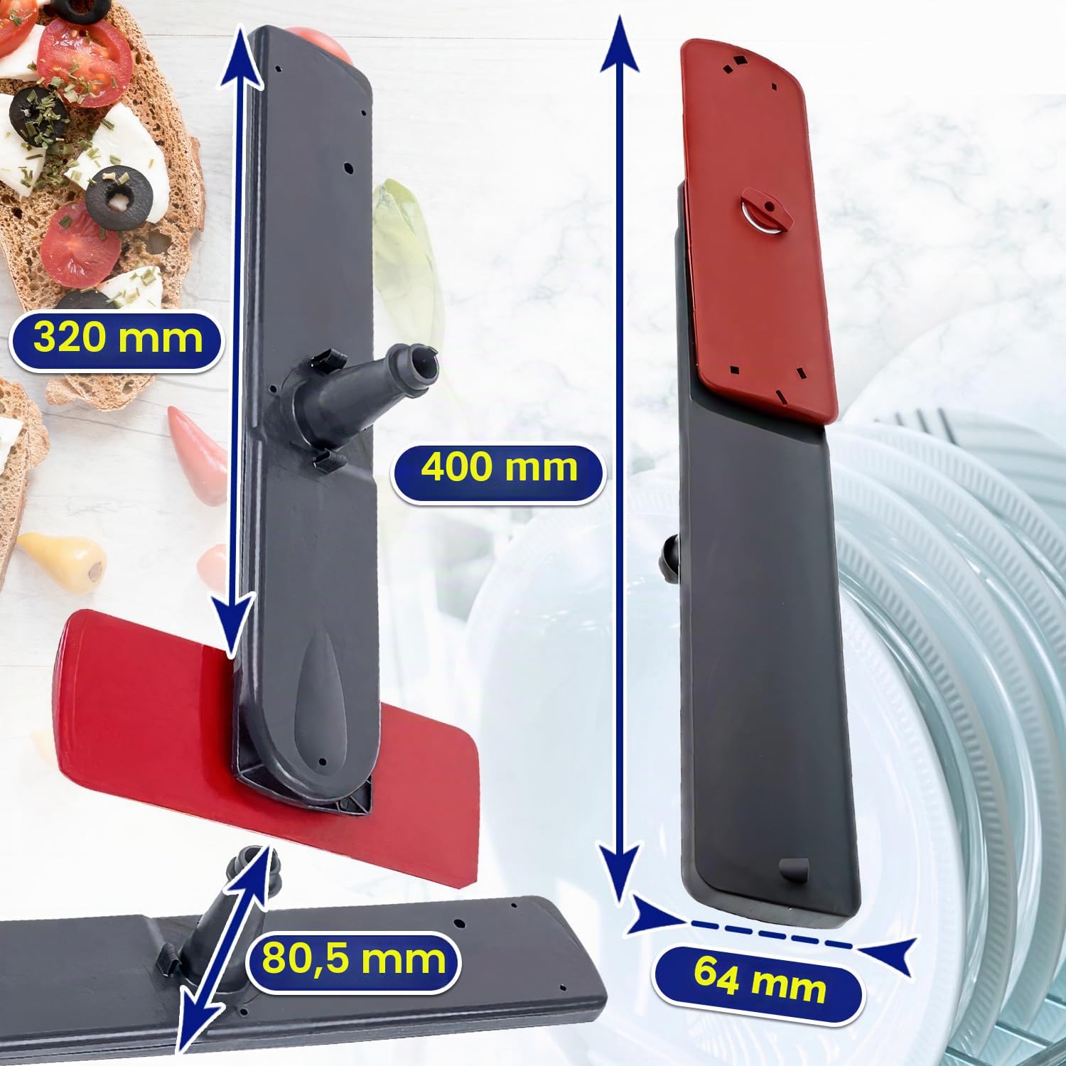 Unterer Sprüharm für Geschirrspüler 400 mm mit dem Originalcode 111922637/9 1119226379 für AEG für Electrolux - Komplett mit Microfasertuch – Garantie 10 Jahre - MONTERAL