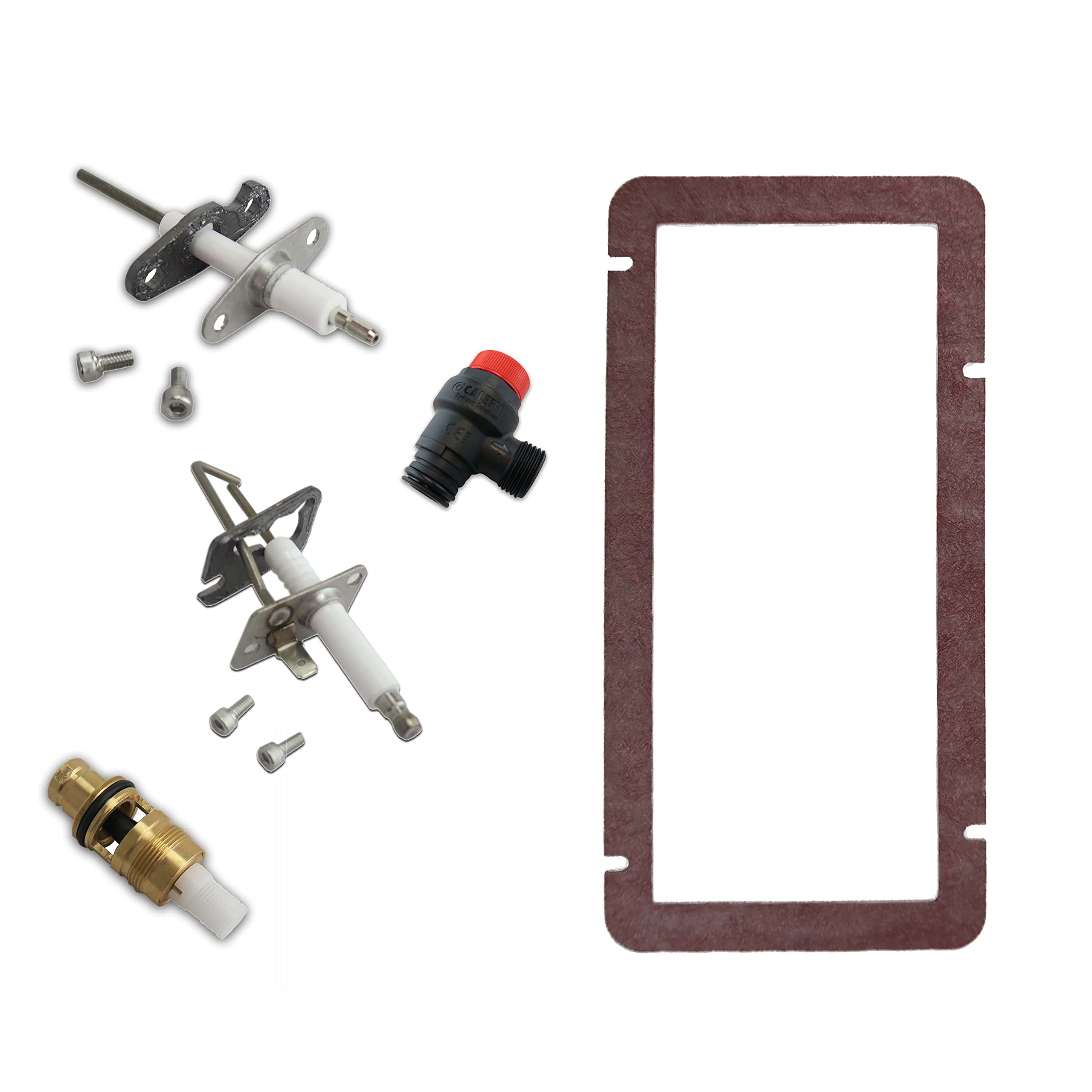 HTS - Boiler Full Service Kit Fits Ideal Boilers - Gasket & Pressure Relief Valve & Electrodes & Cartridges 175591 175592 176610 175661 175572