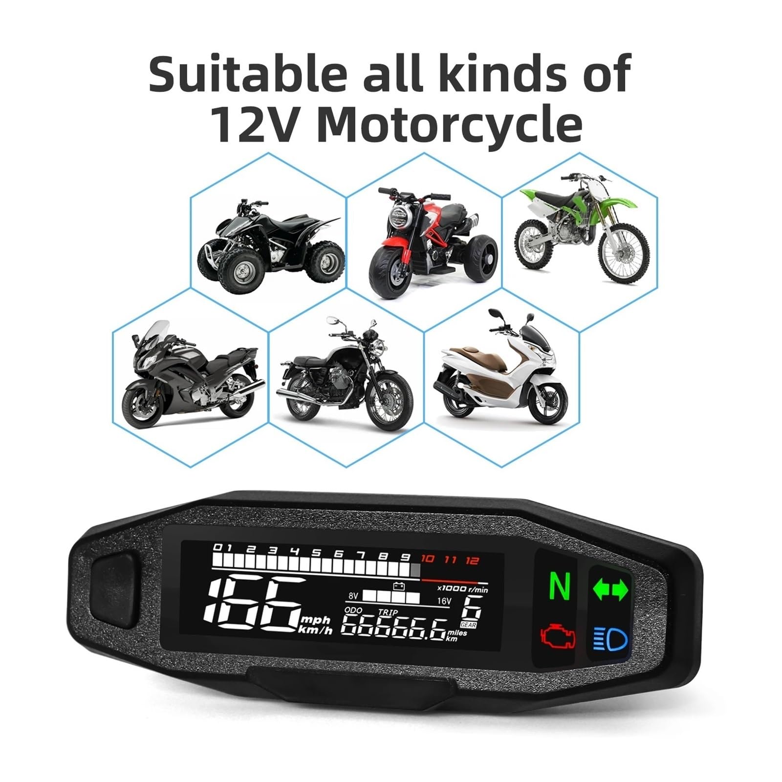 Odómetro Digital moto Velocímetro De Motocicleta, Medidor