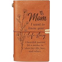 Mom Leather Journal Notebook, Birthday Gifts for Mom from Daughter Son, Sentimental Mother Gifts on Valentines Day, Mothers Day, Refillable Journal Presents