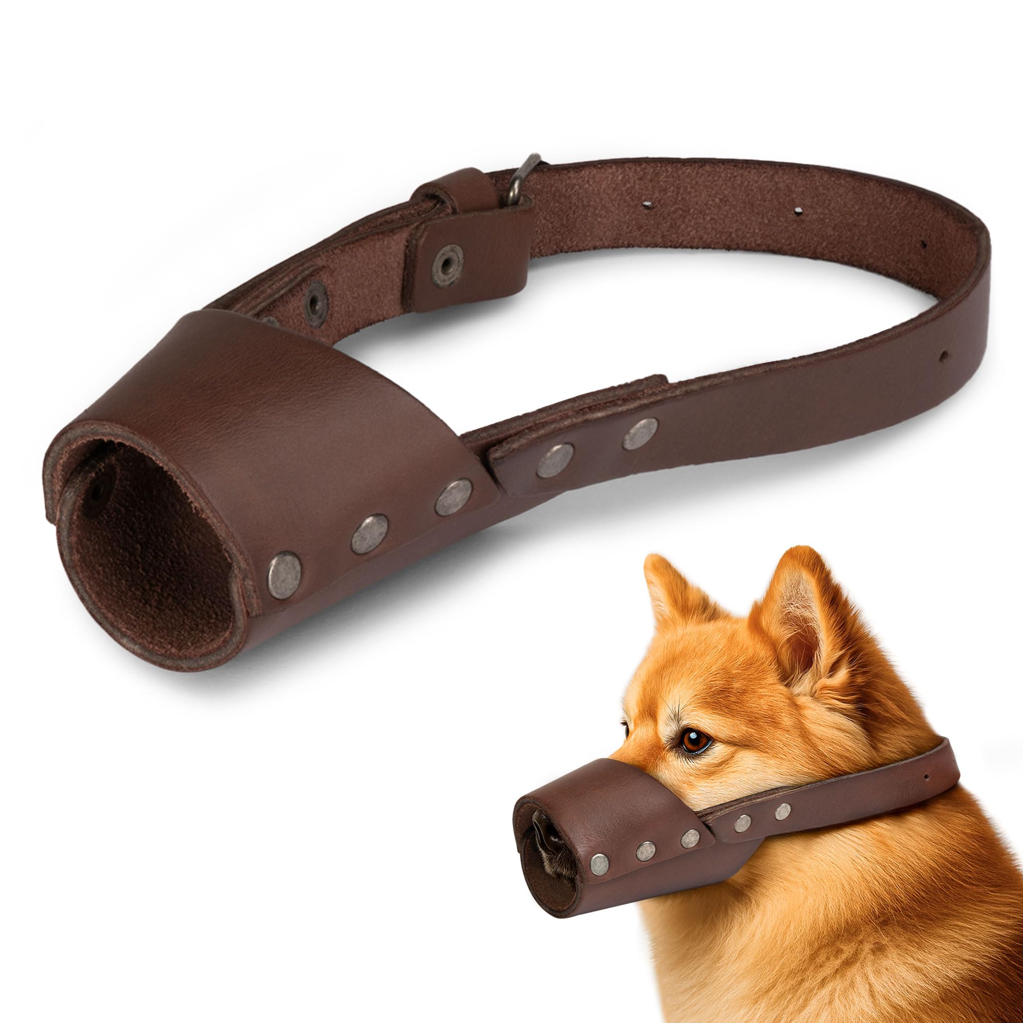 Amazon.com : Hide & Drink, Leather Dog Muzzle Guard, Secure Pet
