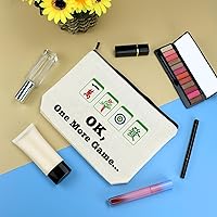 Vista 3 de Mahjong - Bolsa de maquillaje para regalar a los amantes de los juegos de Mahjong, regalo para mujer, mejor amiga, hermana, bolsa de cosméticos