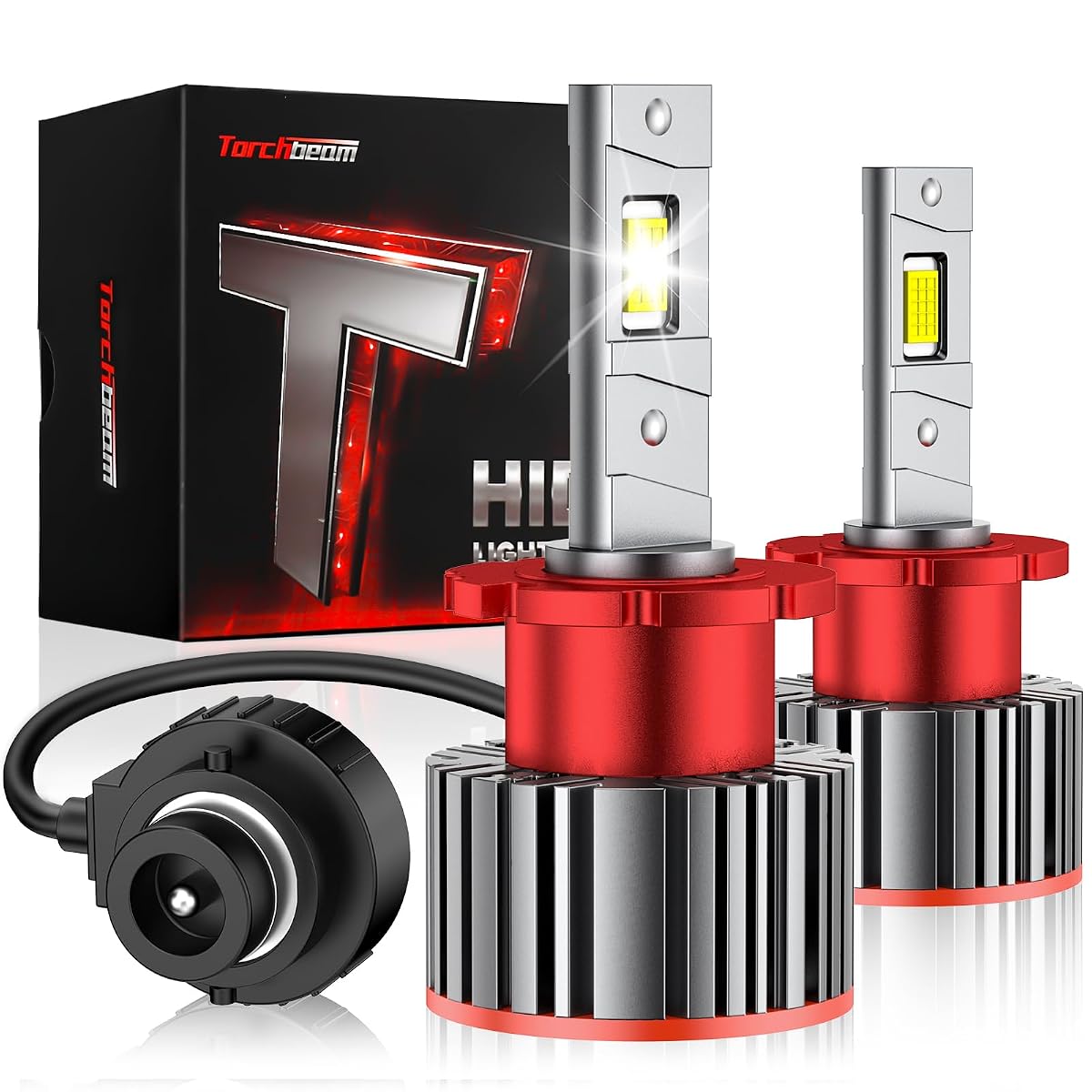 Torchbeam D2S D2R HID Bulbs, 28000LM 6000K Cool White, 45W Xenon, Pack of 2