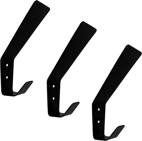 Tetra-Teknica Home Essentials - Gancho de pared de metal, negro mate, paquete de 3