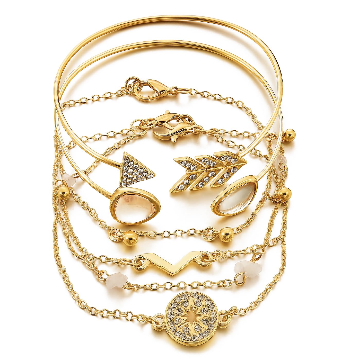 youbella Jewellery Celebrity Inspired Gifts Stylish Latest Gold Plated Hand Bracelets Bangles Set for Women and Girls (Gold) (YBBN_92209A)-picture-11