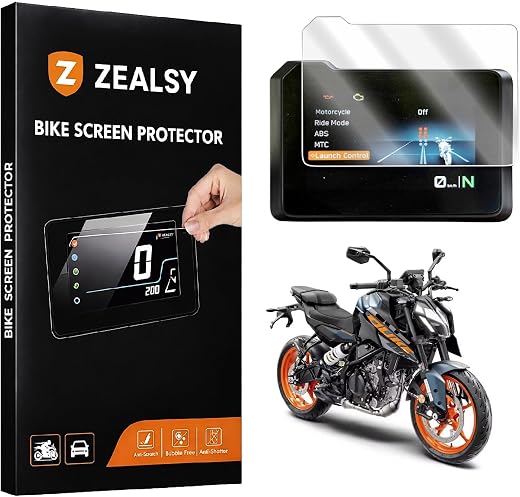 Zealsy Digital Meter Screen Guard for KTM Duke 250 Gen 3 | Edge to Edge TFT Display Protector