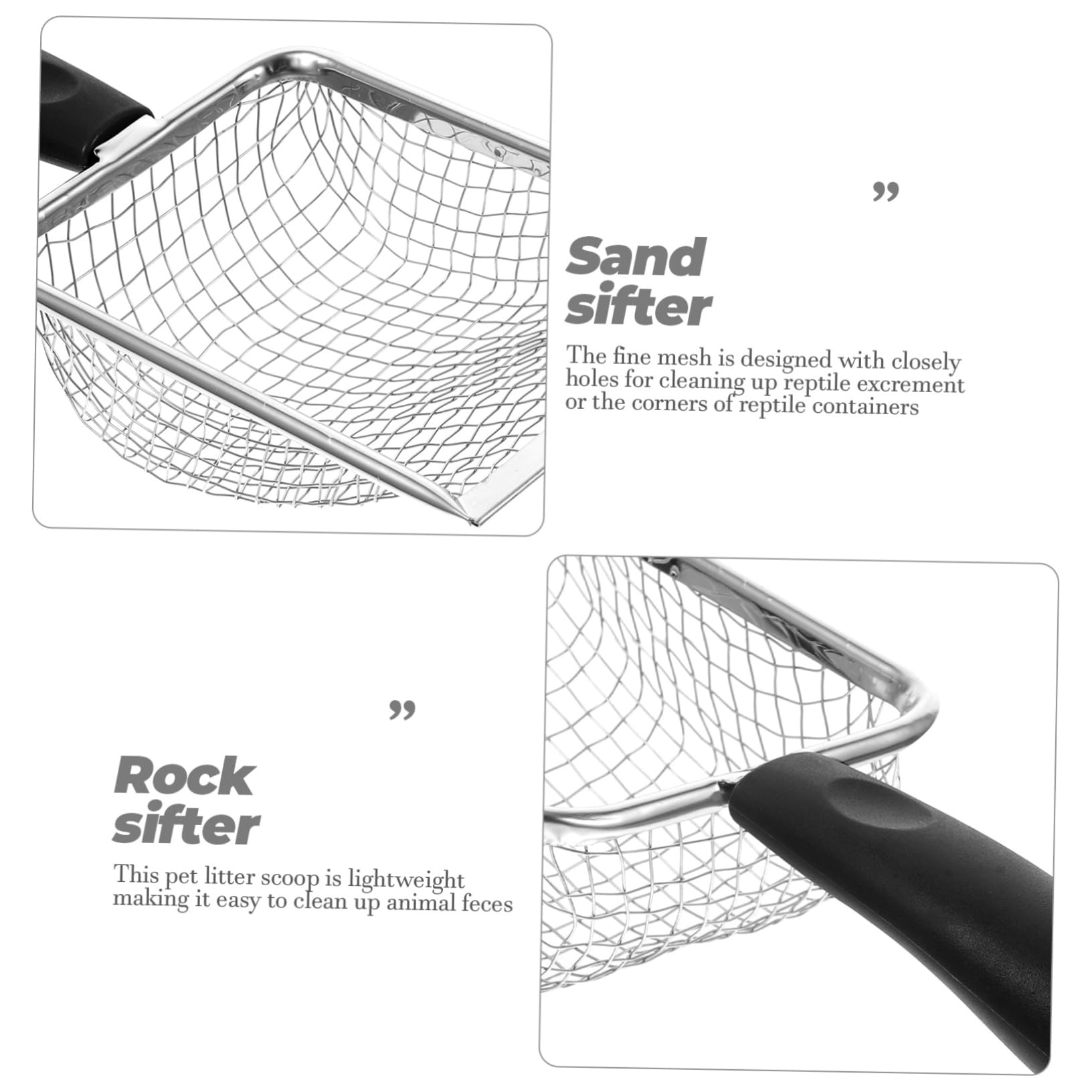 Pala para Arena de Gato, Pala for Arena for Gatos, Uso doméstico, Pala for for Reptiles, Boca de espátula for precisión(Black)