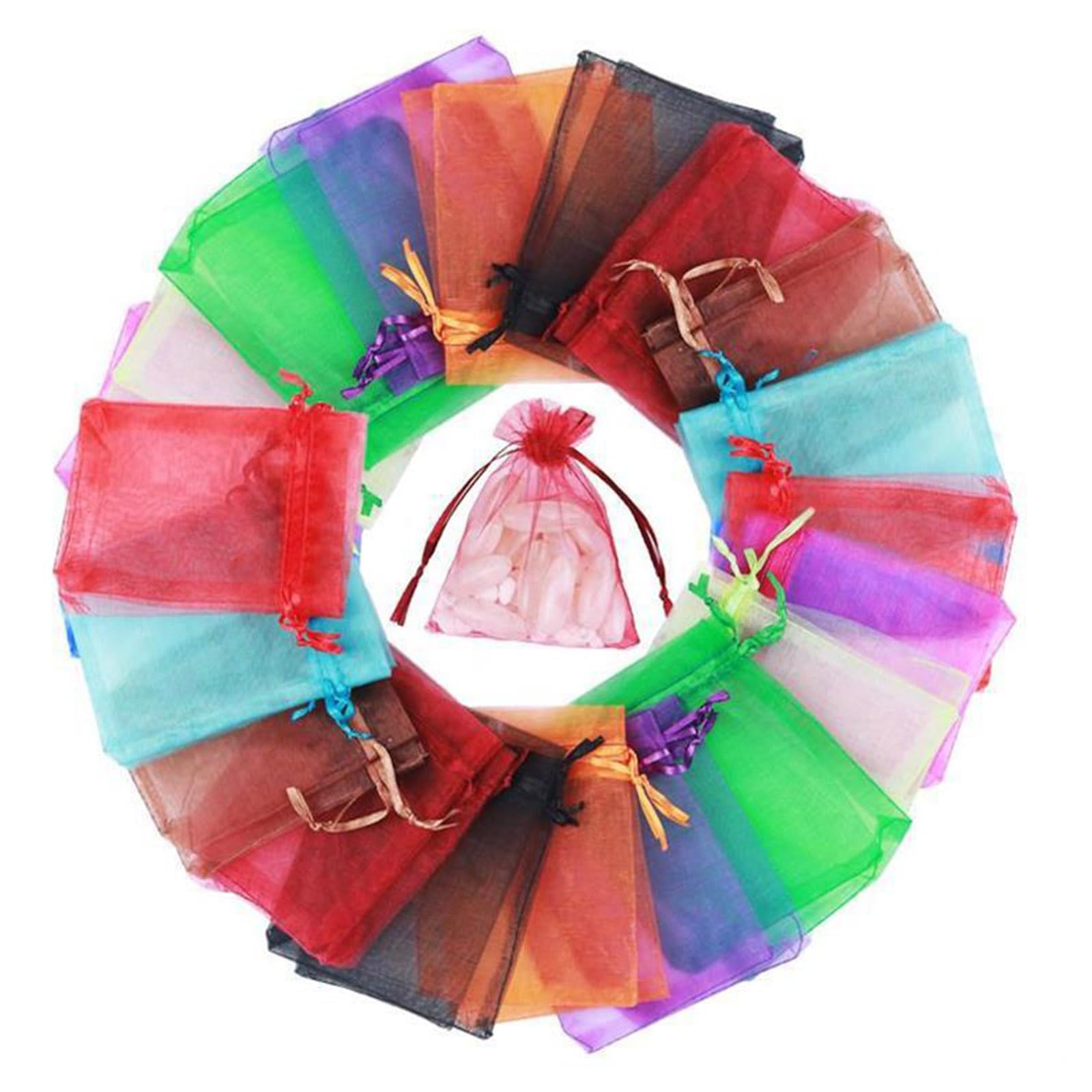 100Pcs Efficient Meshes Drawstring Bags Organizers Ideal for Storing Fruits Vegetables Groceries and Household Items Kitchen Storage Bags