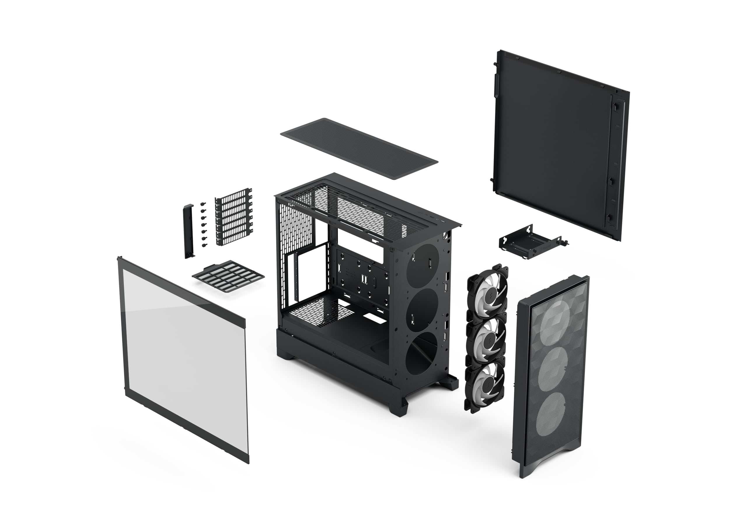 Fractal Design Pop 2 Air Black RGB - Tempered Glass - Performance Airflow PC Gaming Case - Mesh Front Panel - Three 120 mm RGB Fans Included - Spacious Interior - ATX/mATX/ITX Motherboard Support