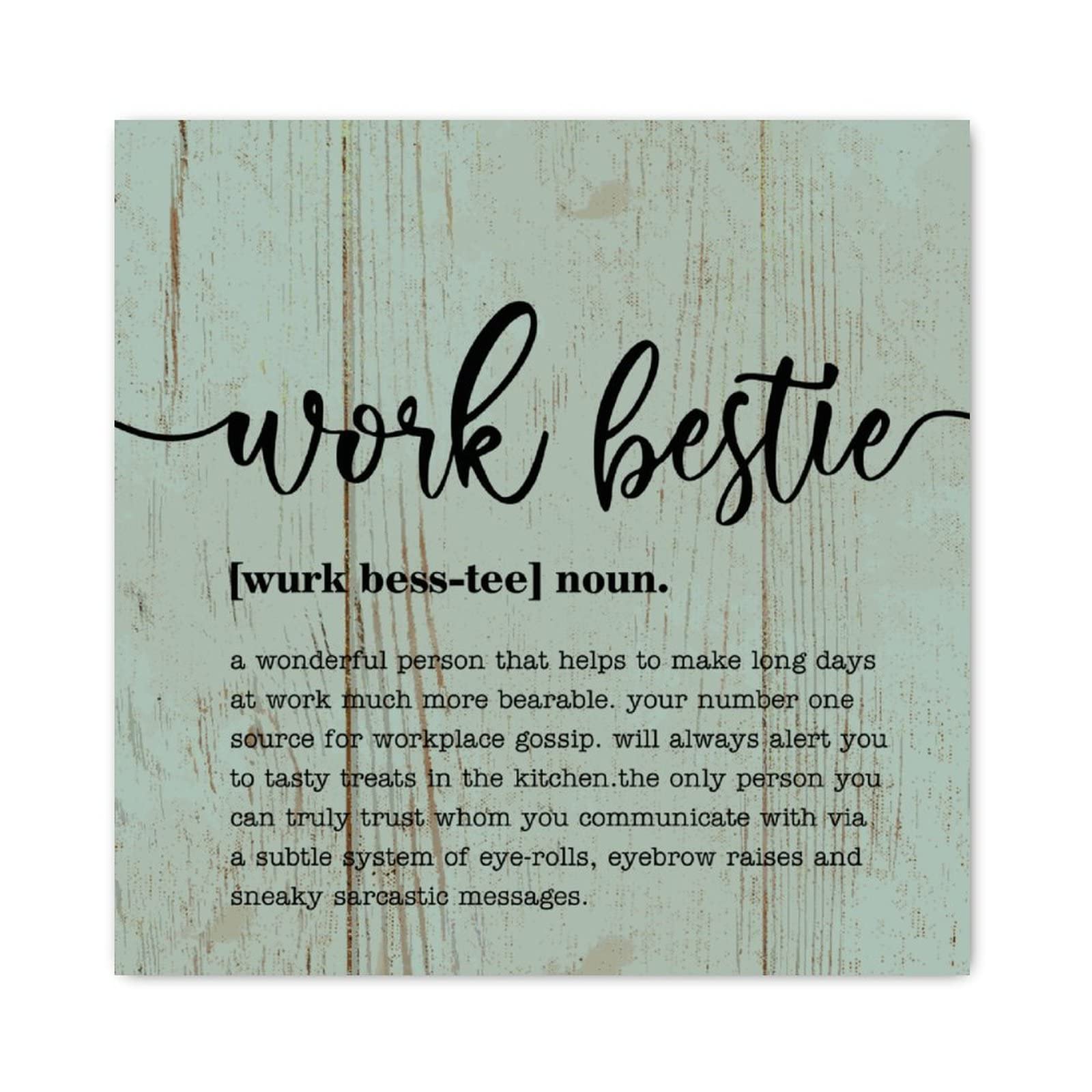 Panneau en bois Work Bestie style dictionnaire 40x40 cm Evans1nism - 7