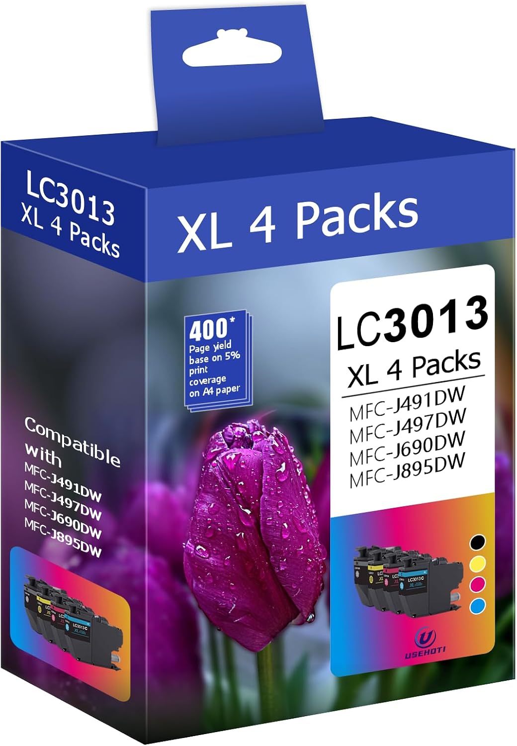 LC3013XL Ink Cartridges, 4-Color Pack Compatible for Brother LC3011