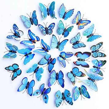 BARTOSI Blue Butterfly Hair Clips Butterfly Hair Clip Cute Butterflies Hair Pins Hair Accessories for Women and Girls Pack of 20