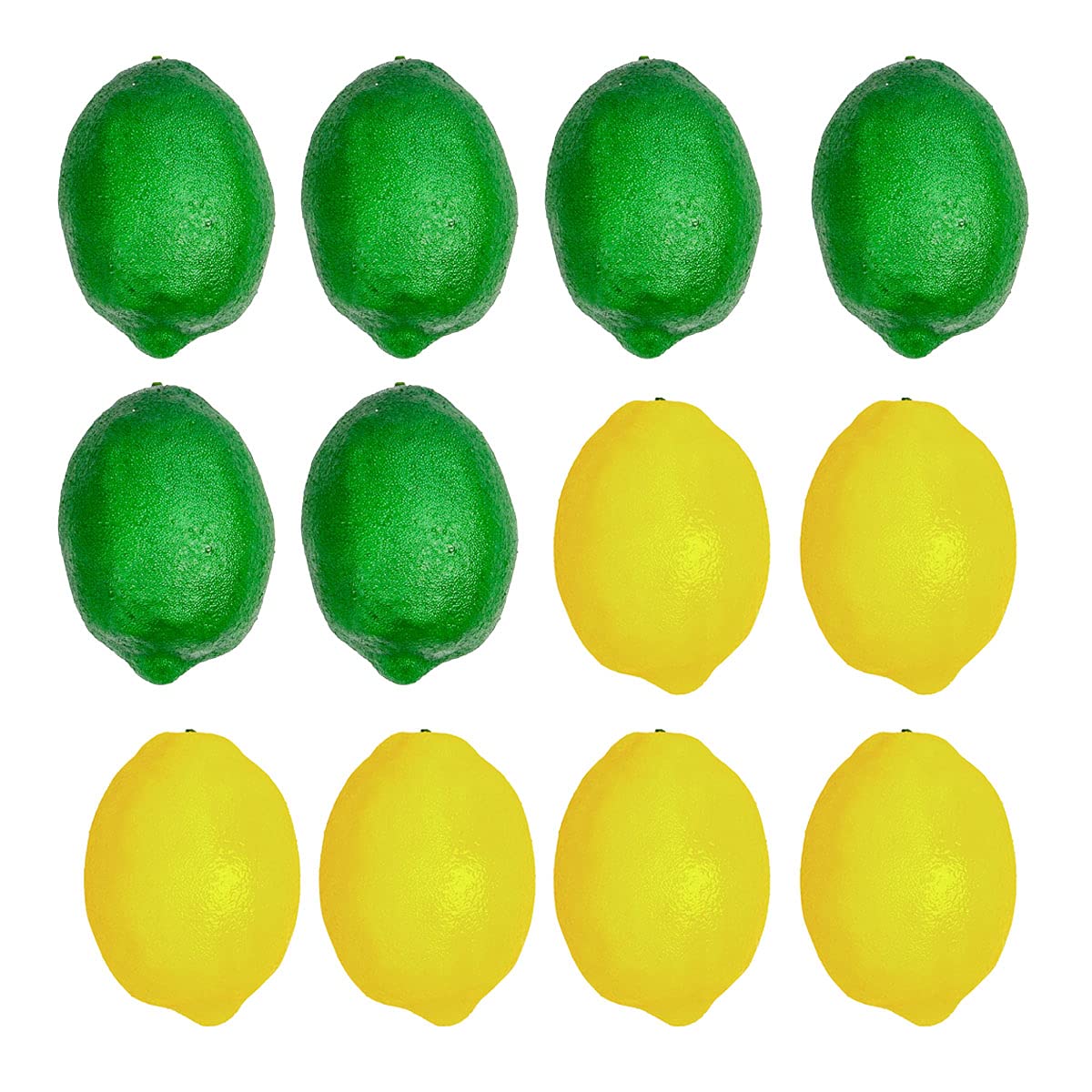 12 PCS Artificial Lemons and Limes - Large Plastic Fake Lemons Limes Simulation Lemon Fake Fruit Artificial Lifelike Fruit Model for Fake Fruit Bowl Home Kitchen Table Party Decor, 3.7