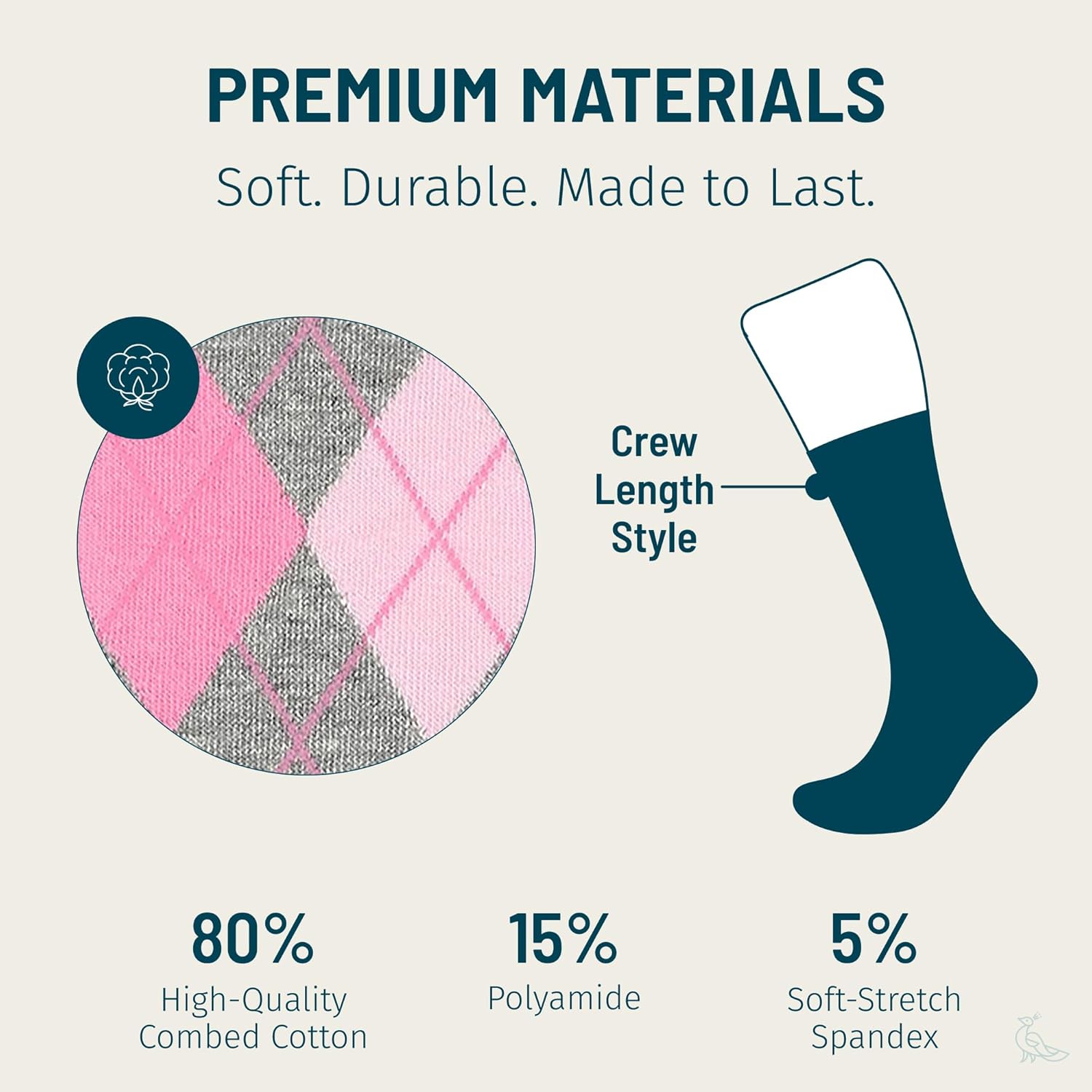 No Cold Feet Men’s Pink Dress Socks – Classic Soft Crew Dress Socks, All-Day Comfort for Work, Business or Weddings