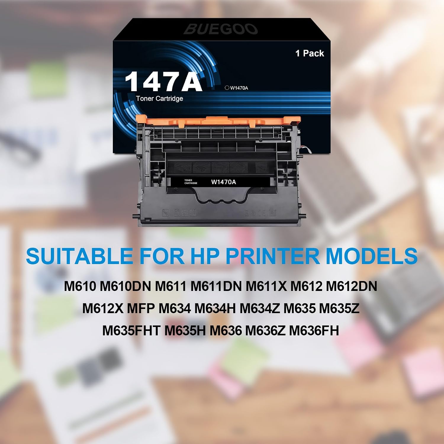 147A W1470A Black Toner Cartridge Compatible with HP M610 M610dn M611 M611dn M611x M612 M612dn M612x MFP M634 M634h M634z M635 M635z M635fht M635h M636 M636z M636fh Printer (10,500 Pages,1 Pack)