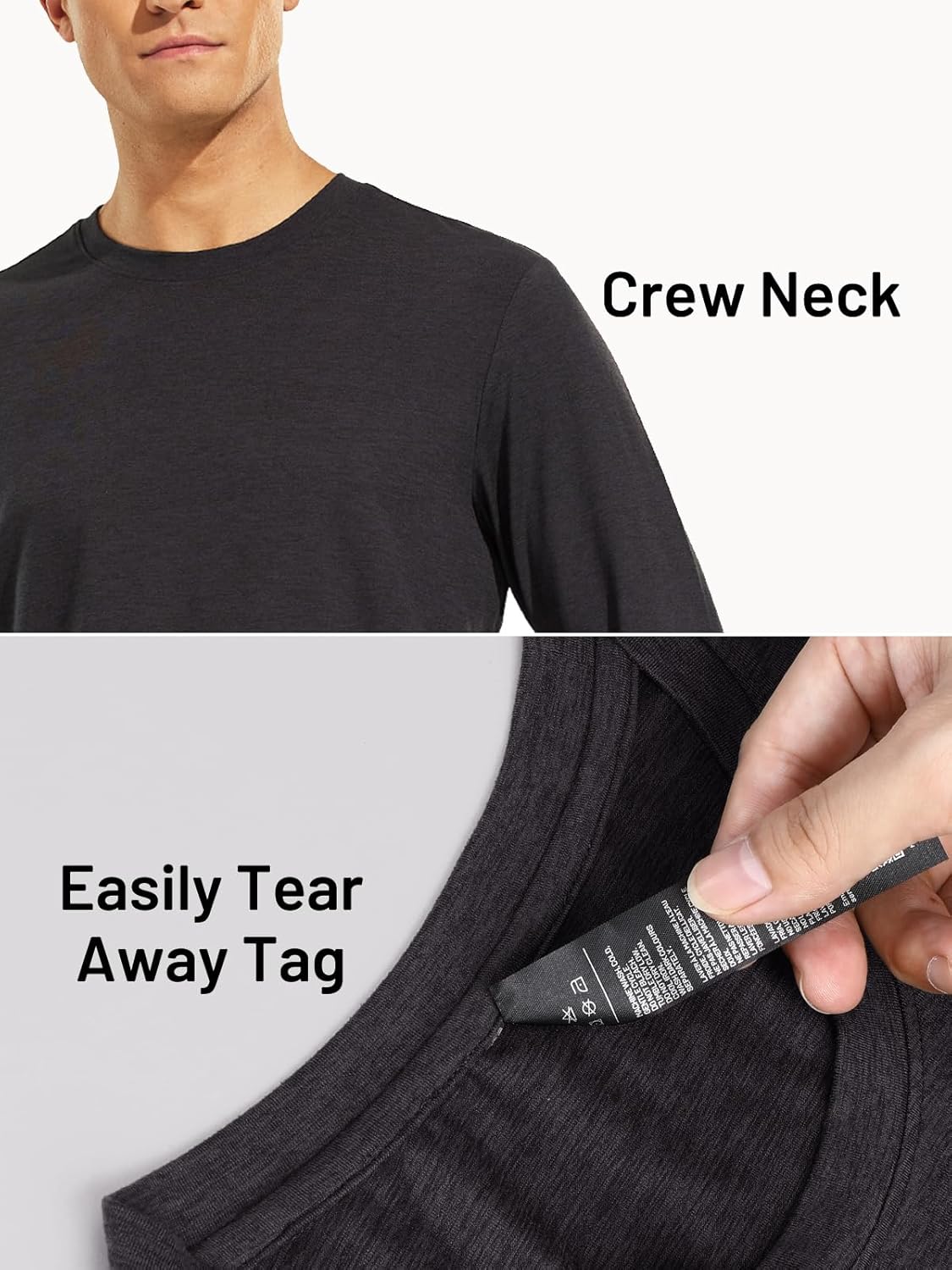 MIER X-Sofort Men's Long Sleeve T-Shirts Lightweight Super Soft Athletic Crew Neck Tees for Running Lounging Casual Workout - Image 4