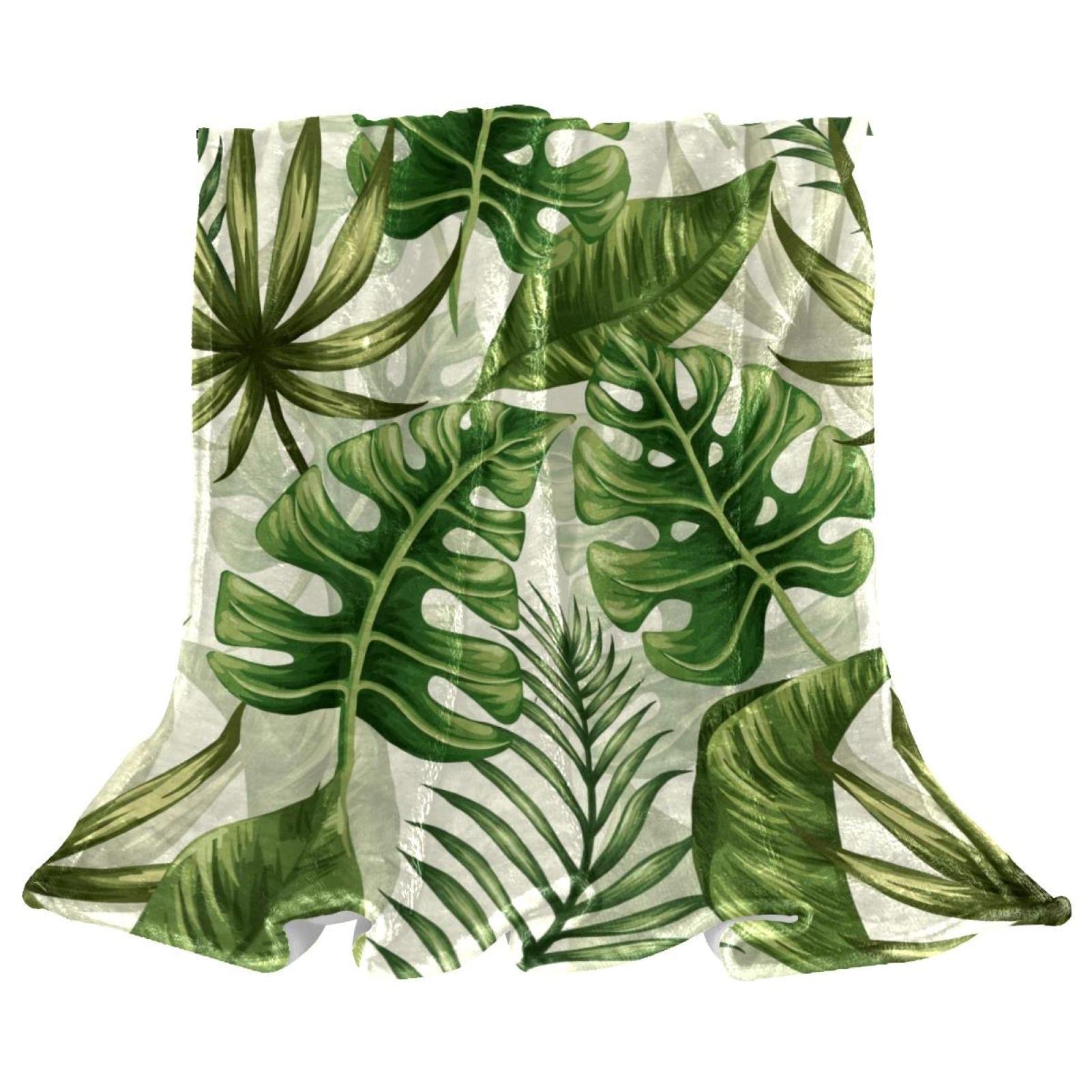 Couvre-lit feuille de palmier monstera moderne et doux