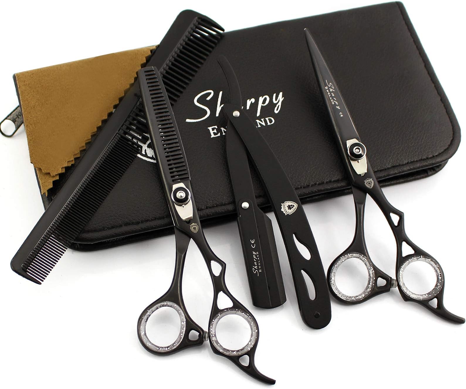 Professional Barber Hairdressing Scissors Shears Hair Cutting Set - 6.5 Inches - PRO Series - Free Presentation CASE - Fine Adjustment Tension Screw - Barber Scissors Set