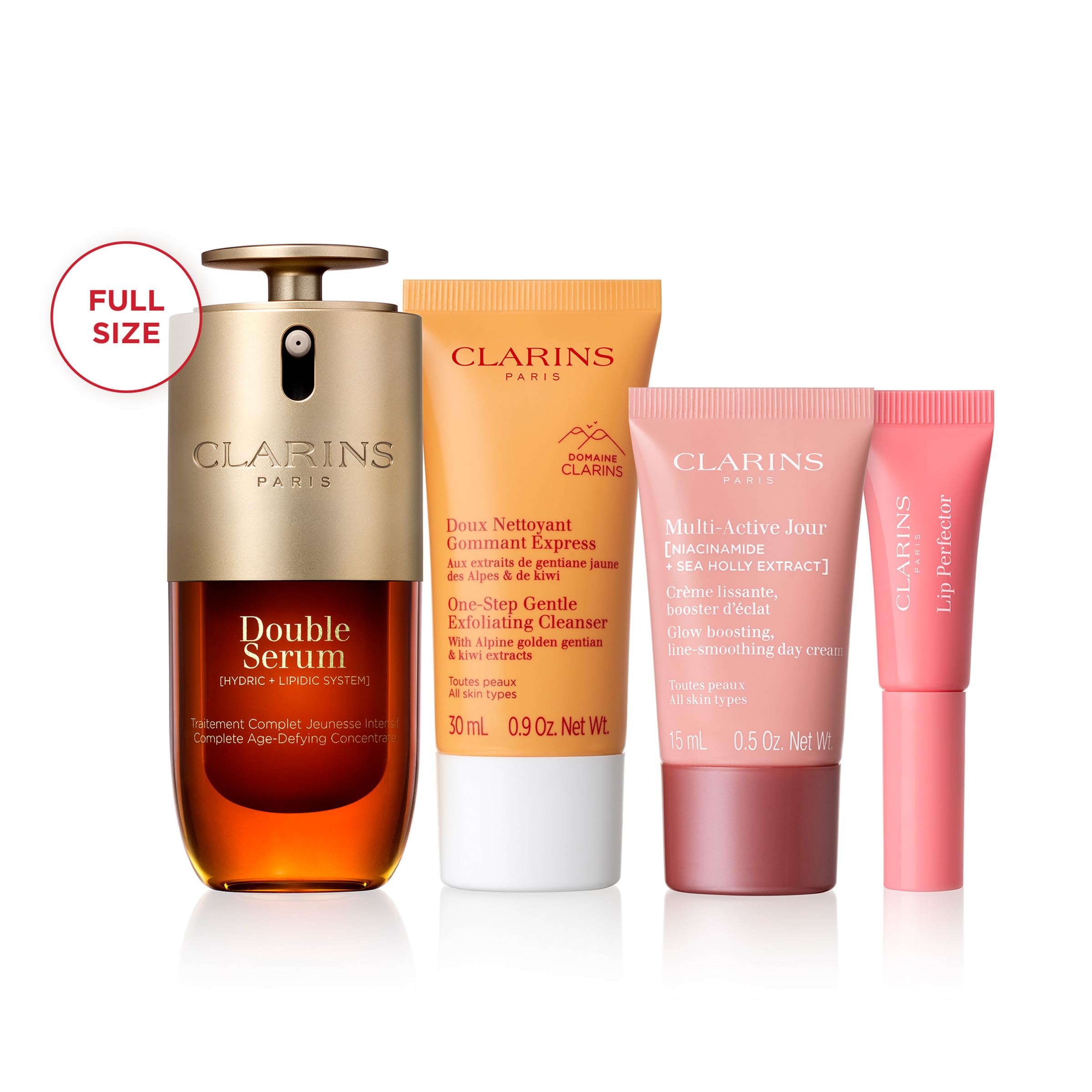Clarins Smooth and Glow Starter Set | Amazon Exclusive 5-Piece Skincare Set | Includes Full Size Double Serum 1 Ounce | $105 for Value of $142