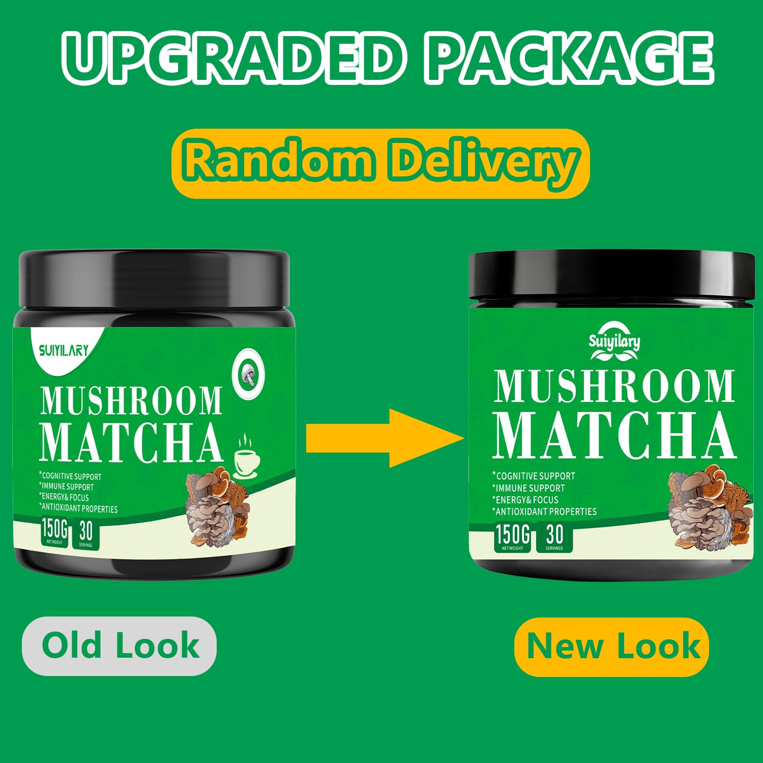Mushroom Matcha Ceremonial Matcha Tea Powder with 7 Superfood Mushrooms Gluten Free Taste Great Hot or Cold Matcha — view 2