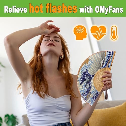 Miniatura 4 de Abanico de mano plegable para mujer, plegable, chino, japonés, vintage, de seda de bambú, ideal para sofocos, iglesia, EDM, festivales, bailes y