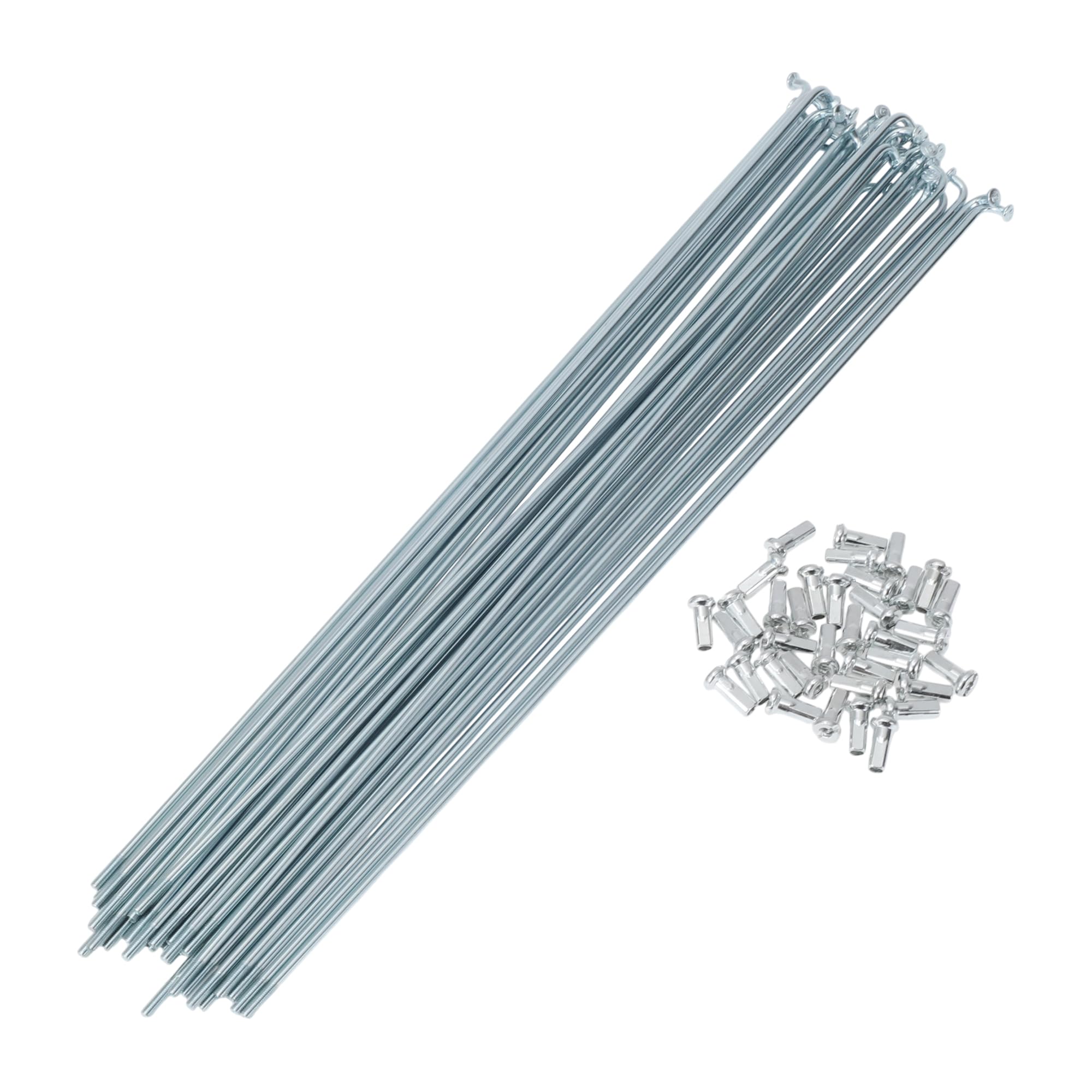 A ABSOPRO 36 Set 12G Bicycle Spokes 287mm Bike Wheel Spokes 45 Steel Galvanized Silver Tone