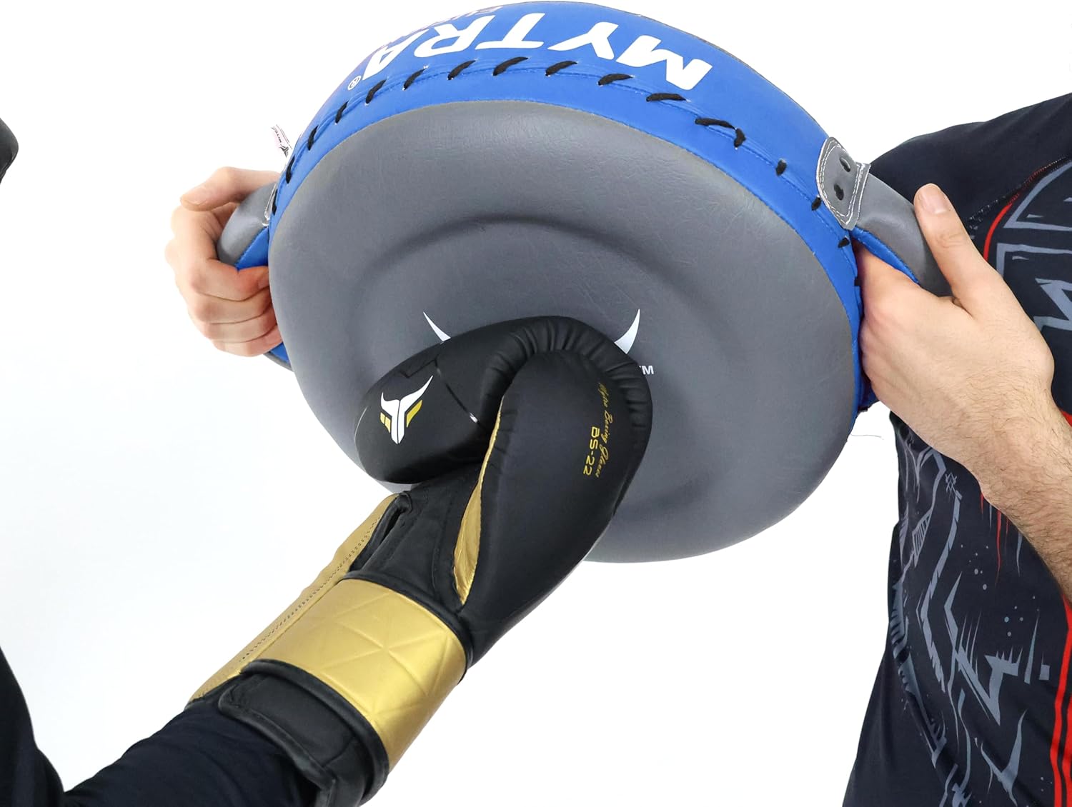 Mytra Fusion Boxing Round Pad Kickboxing Coach Training Punching Focus Mitts for Martial Arts, MMA & Muay Thai, Strike Boxing Focus Pads for Speed, Focus & Accuracy