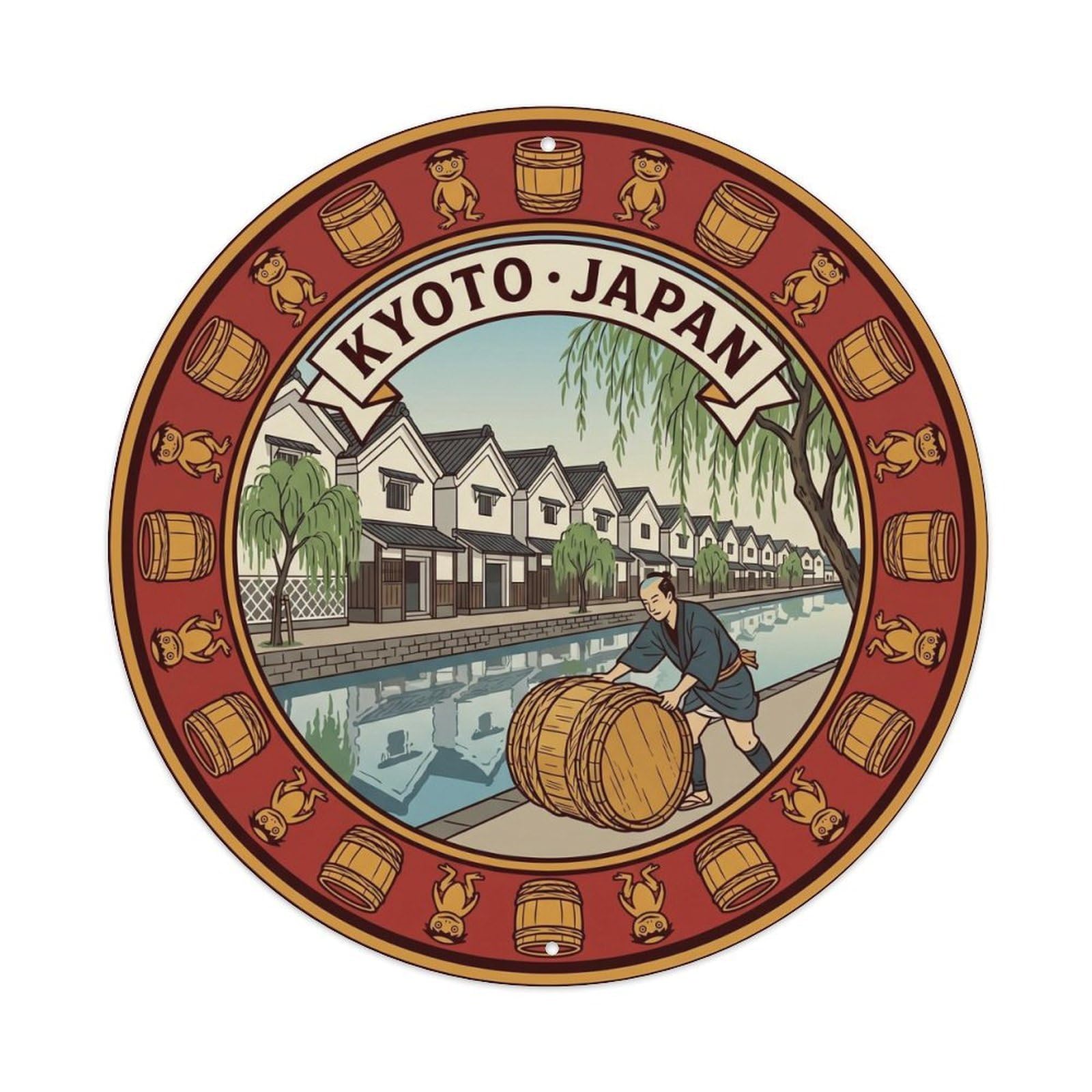 Kyoto Fushimi Riverside Heritage District Travel Metal Tin Sign